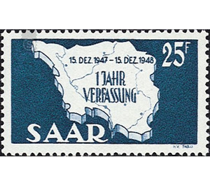 1 year  - Germany / Saarland 1948 - 25 Franc