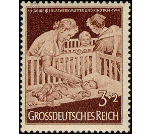 10 years of the "Mother and Child" aid organization  - Germany / Deutsches Reich 1944 - 3 Reichspfennig