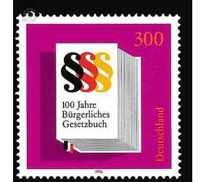 100 years Civil Code  - Germany / Federal Republic of Germany 1996 - 300 Pfennig