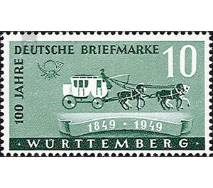 100 years  - Germany / Western occupation zones / Württemberg-Hohenzollern 1949 - 10 Pfennig