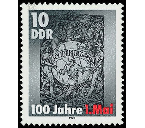 100 years Labor Day  - Germany / German Democratic Republic 1990 - 10 Pfennig