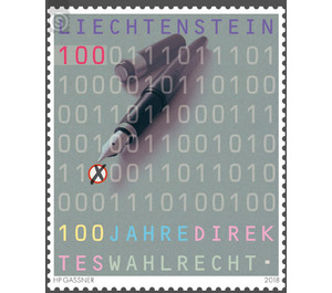 100 Years of Direct Suffrage  - Liechtenstein 2018 - 100 Rappen