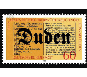 100 years of Spelling aid from Konrad Duden  - Germany / Federal Republic of Germany 1980 - 60 Pfennig