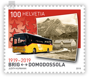 100 years PostCar routes - Simplon  - Switzerland 2019 - 100 Rappen