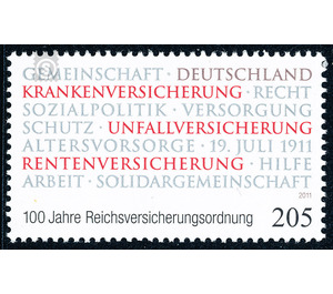 100 years Reich Insurance Code  - Germany / Federal Republic of Germany 2011 - 205 Euro Cent