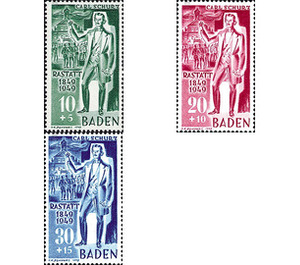 100th anniversary  - Germany / Western occupation zones / Baden 1949 Set