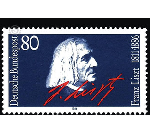 100th anniversary of death of Franz Liszt  - Germany / Federal Republic of Germany 1986 - 80 Pfennig