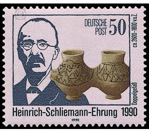 100th anniversary of death of Heinrich Schliemann  - Germany / German Democratic Republic 1990 - 50 Pfennig