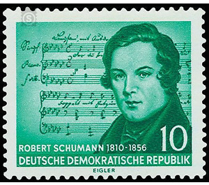 100th anniversary of Robert Schumann's death  - Germany / German Democratic Republic 1956 - 10 Pfennig