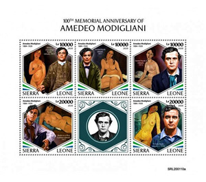 100th Anniversary of the Death of Amedeo Modigliani - West Africa / Sierra Leone 2020