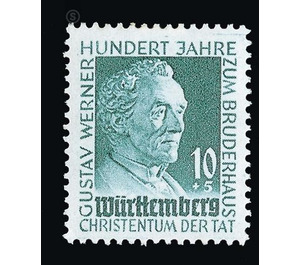 100th anniversary of the Gustav Werner Foundation  - Germany / Western occupation zones / Württemberg-Hohenzollern 1949 - 10 Pfennig