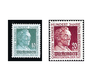 100th anniversary of the Gustav Werner Foundation  - Germany / Western occupation zones / Württemberg-Hohenzollern 1949 Set