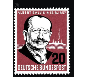 100th birthday of Albert Ballin  - Germany / Federal Republic of Germany 1957 - 20