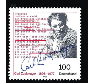 100th birthday of Carl Zuckmayer  - Germany / Federal Republic of Germany 1996 - 100 Pfennig