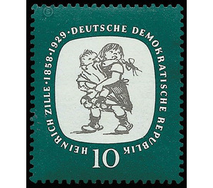 100th birthday of Heinrich Zille  - Germany / German Democratic Republic 1958 - 10 Pfennig
