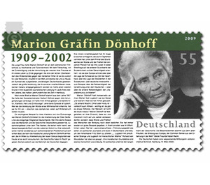 100th birthday of Marion Countess Dönhoff  - Germany / Federal Republic of Germany 2009 - 55 Euro Cent
