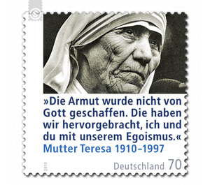 100th birthday of Mother Teresa  - Germany / Federal Republic of Germany 2010 - 70 Euro Cent