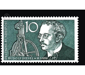 100th birthday of Rudolf Diesel  - Germany / Federal Republic of Germany 1958 - 10