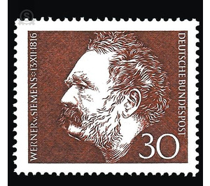 100th birthday of Werner von Siemens  - Germany / Federal Republic of Germany 1966 - 30 Pfennig