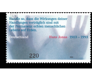 100th birthday to Hans Jonas  - Germany / Federal Republic of Germany 2003 - 220 Euro Cent