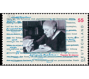 100th birthday to Theodor W.Adorno  - Germany / Federal Republic of Germany 2003 - 55 Euro Cent