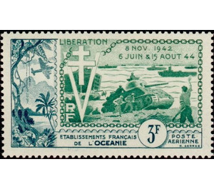 10th Anniversary of Liberation - Polynesia / French Oceania 1954 - 3