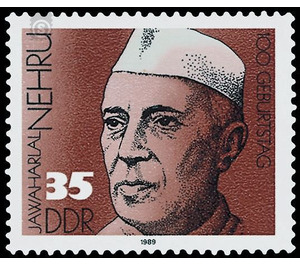 110th birthday of Jawaharlal Nehru  - Germany / German Democratic Republic 1989 - 35 Pfennig