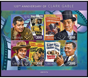 120th Anniversary of the Birth of Clark Gable - West Africa / Liberia 2021