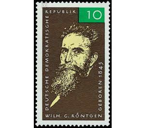 120th birthday of Wilhelm Röntgen  - Germany / German Democratic Republic 1965 - 10 Pfennig