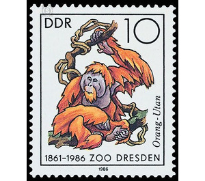 125 years of dresden zoo  - Germany / German Democratic Republic 1986 - 10 Pfennig