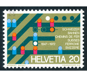 125 years of railways  - Switzerland 1972 - 20 Rappen