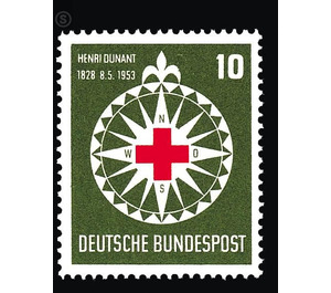 125th birthday of Henri Dunant  - Germany / Federal Republic of Germany 1953 - 10 Pfennig