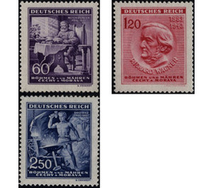 130th birthday of Richard Wagner - Germany / Old German States / Bohemia and Moravia 1943 Set