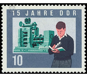 15 years DDR  - Germany / German Democratic Republic 1964 - 10 Pfennig