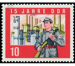 15 years DDR  - Germany / German Democratic Republic 1964 - 10 Pfennig