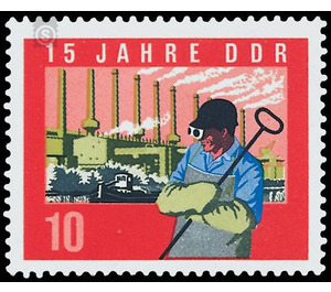 15 years DDR  - Germany / German Democratic Republic 1964 - 10 Pfennig