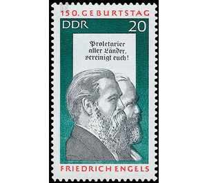 150th birthday of Friedrich Engels  - Germany / German Democratic Republic 1970 - 20 Pfennig