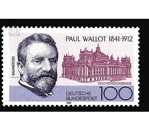 150th birthday of Paul Wallot  - Germany / Federal Republic of Germany 1991 - 100 Pfennig
