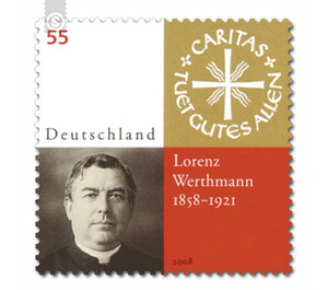 150th birthday to Lorenz Werthmann  - Germany / Federal Republic of Germany 2008 - 55 Euro Cent