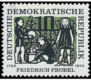 175th birthday of Friedrich Fröbel  - Germany / German Democratic Republic 1957 - 10 Pfennig