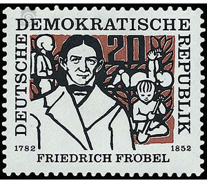 175th birthday of Friedrich Fröbel  - Germany / German Democratic Republic 1957 - 20 Pfennig