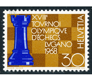 18th Olympics Chess  - Switzerland 1968 - 30 Rappen