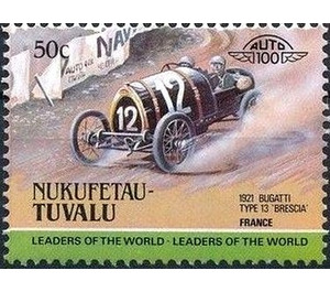 1921 Bugatti Type 13 "Brescia" France - Polynesia / Tuvalu, Nukufetau 1984