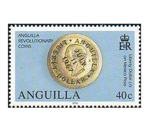 1967 Liberty dollar counterstruck on Mexican peso - Caribbean / Anguilla 2012 - 40