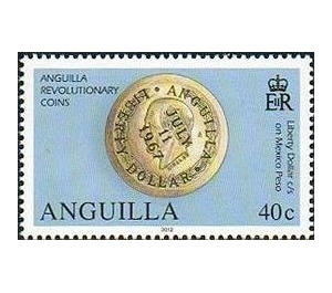1967 Liberty dollar counterstruck on Mexican peso - Caribbean / Anguilla 2012 - 40