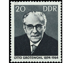 1st anniversary of death of Otto Grotewohl  - Germany / German Democratic Republic 1965 - 20 Pfennig