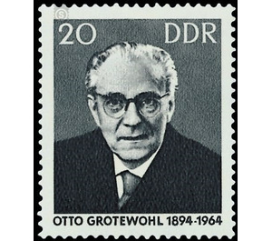 1st anniversary of death of Otto Grotewohl  - Germany / German Democratic Republic 1965 - 20 Pfennig