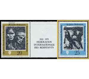 20 years international federation of resistance fighters  - Germany / German Democratic Republic 1971 - 25 Pfennig