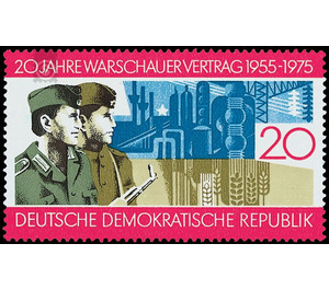 20 years Warsaw Treaty  - Germany / German Democratic Republic 1975 - 20 Pfennig
