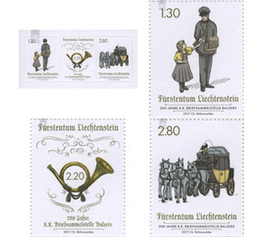 200 years of the k.k. Briefsammelstelle Balzers  - Liechtenstein 2017 Set